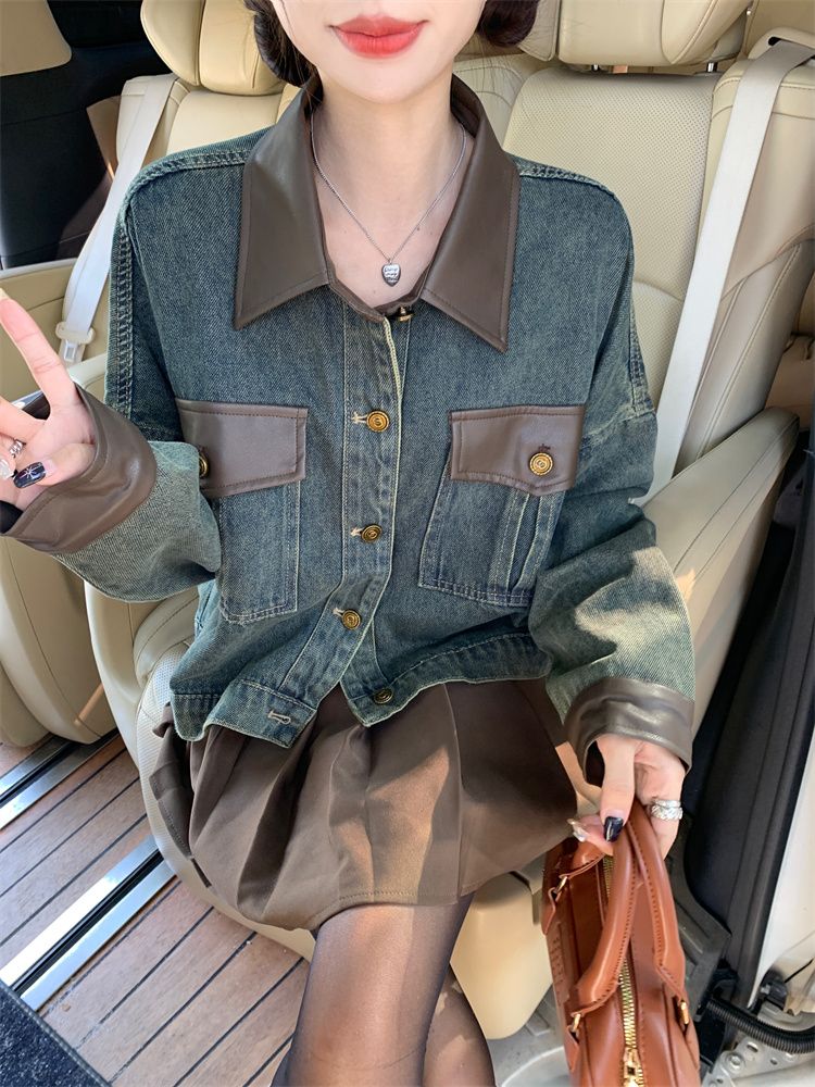 Office Tech Wear - เสื้อแจ็คเก็ตผู้หญิงสำหรับฤดูใบไม้ร่วงปี 2025 สไตล์เทคแวร์ แนวพังก์ แขนยาว สีน้ำเงิน
