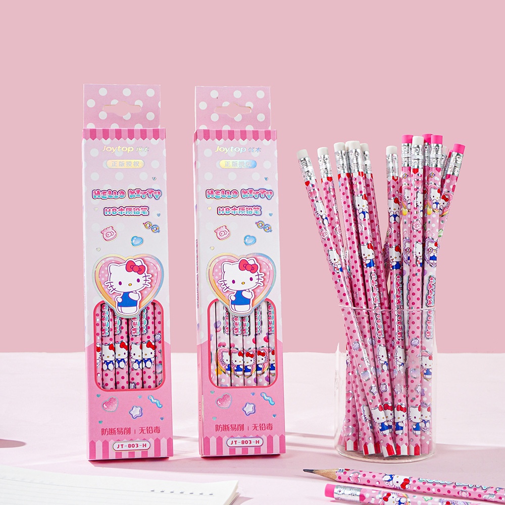 Office Tech Accessories - 12 ชิ้นของแท้ซานริโอ เฮลโล คิตตี้ HB ดินสอการ์ตูนเคที