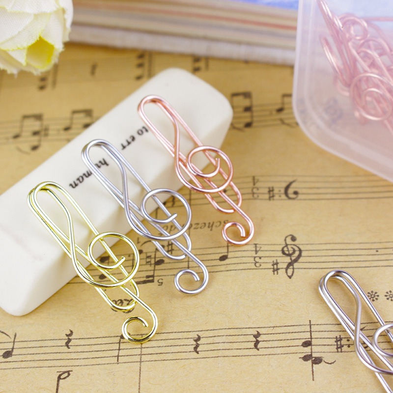 Office Tech Accessories - 10 ชิ้น/กล่องเพลงหมายเหตุรูปกระดาษคลิปตกแต่งตกแต่งที่มีสีสันสําหรับสํานักงานเครื่องเขียนกระดาษคลิปเปียโนอุปกรณ์เสริมคะแนนคลิป