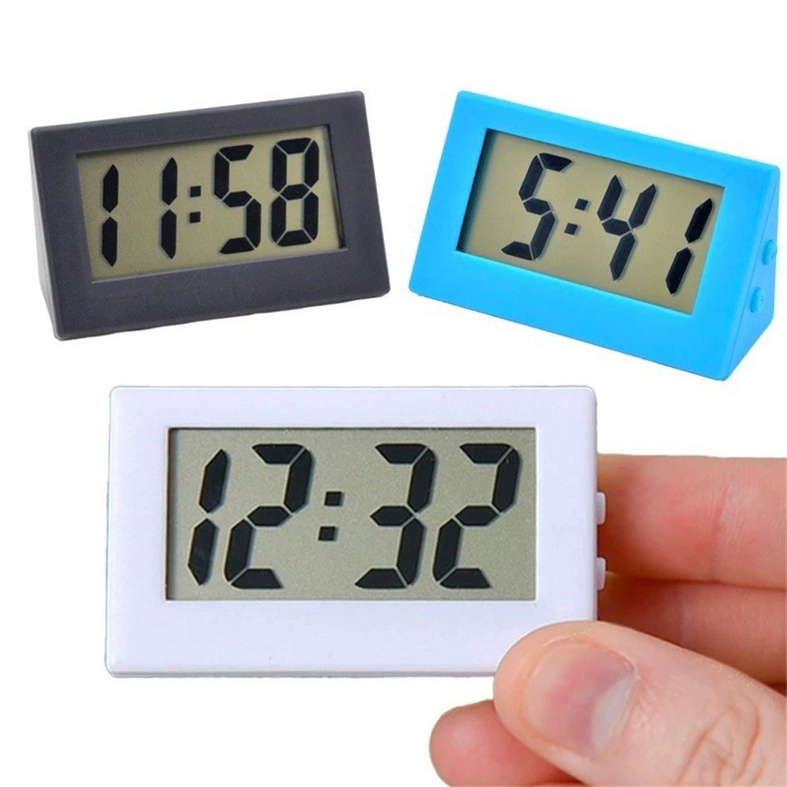 Office Tech Gadgets - MINI LED นาฬิกาอิเล็กทรอนิกส์ดิจิตอลหน้าจอนาฬิกาตั้งโต๊ะแบบพกพาแบตเตอรี่ดําเนินการนาฬิกาตั้งโต๊ะ Home Office ห้องนอนตกแต่งตาราง