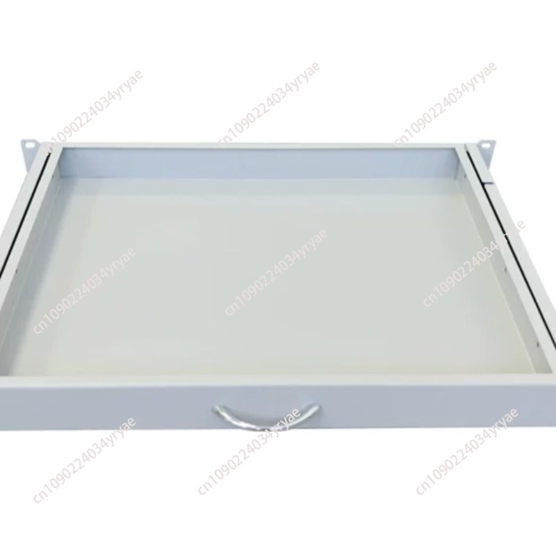 Server Rack Shelf - ถาดวางคีย์บอร์ดแบบลิ้นชัก 1U สำหรับตู้เน็ตเวิร์ก, ชั้นวางแบบเลื่อนสำหรับงานหนัก, ที่จัดเก็บคีย์บอร์ดและเมาส์สำหรับแร็คเซิร์ฟเวอร์