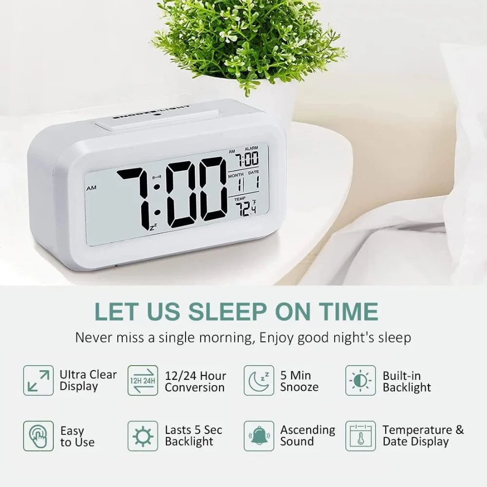 LED นาฬิกาปลุกดิจิตอลอิเล็กทรอ - Office Tech Gadgets บทวิจารณ์และราคา