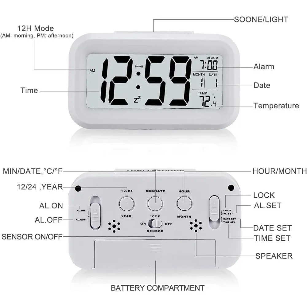 LED นาฬิกาปลุกดิจิตอลอิเล็กทรอ - Office Tech Gadgets บทวิจารณ์และราคา