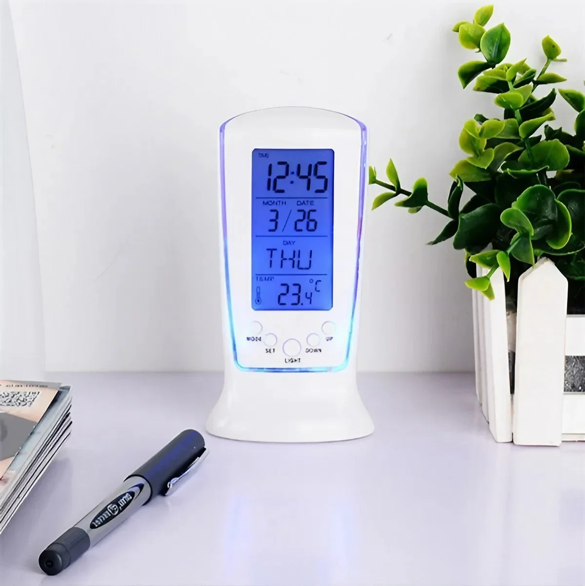 นาฬิกาปฏิทินนาฬิกาดิจิตอล LED  - Office Tech Gadgets บทวิจารณ์และราคา