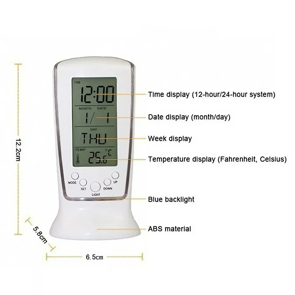 นาฬิกาปฏิทินนาฬิกาดิจิตอล LED  - Office Tech Gadgets บทวิจารณ์และราคา