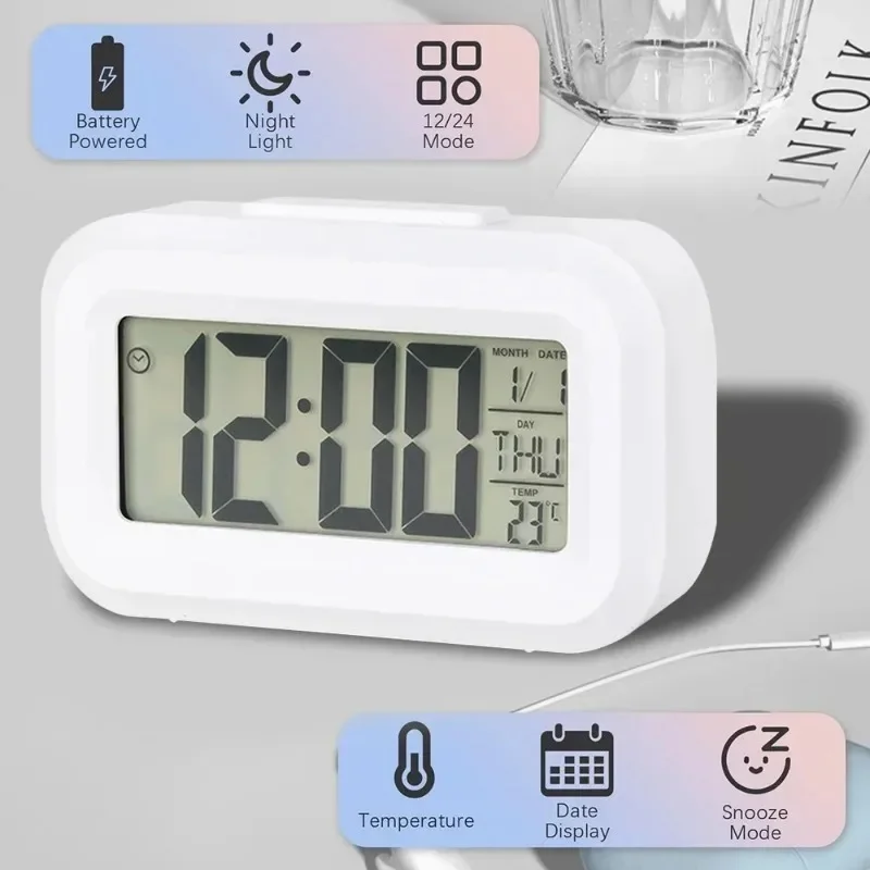 นาฬิกาปลุกดิจิตอล LED พร้อมไฟแ - Office Tech Gadgets บทวิจารณ์และราคา