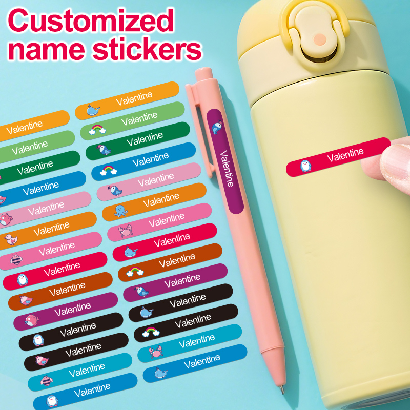 สติกเกอร์ชื่อสีสันสดใสแบบกำหนด - Office Hi Tech บทวิจารณ์และราคา